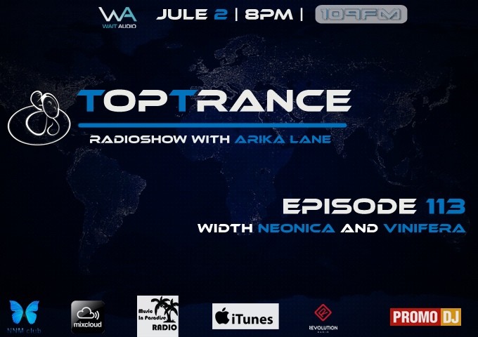 Guest Mix by Vinifera @ TopTrance Radioshow with Arika Lane [109 FM UKRAINE] 02.07.2019. - podcast episode cover