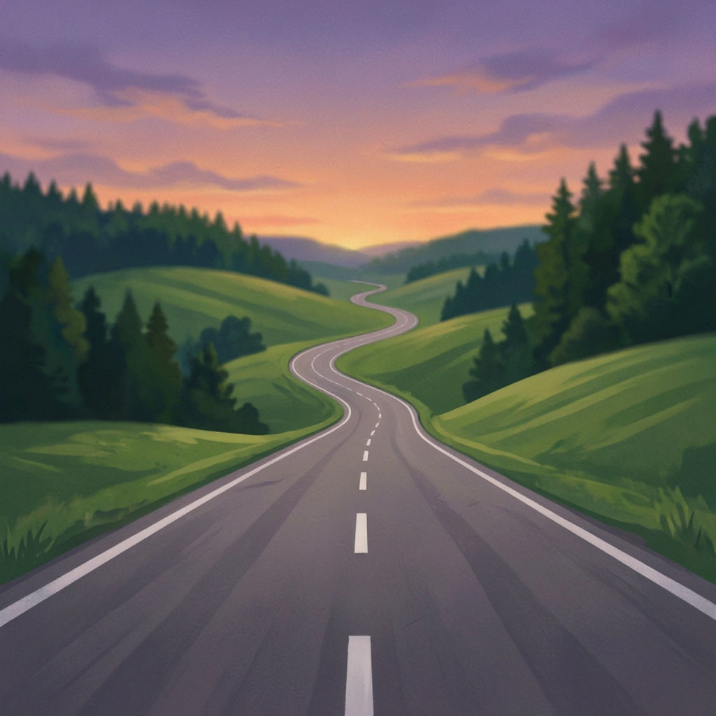 The Road Bends Softly