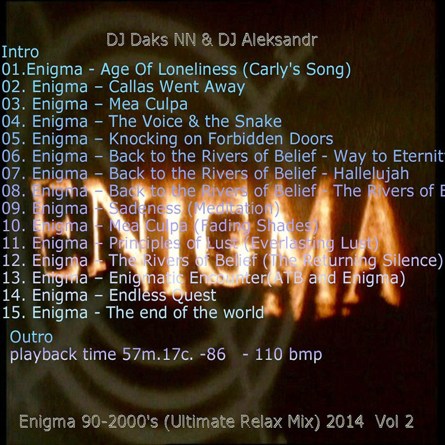 DJ Daks NN & DJ Aleksandr - Enigma 90-2000's (The Ultimate Relax Mix) 2014  Vol 2