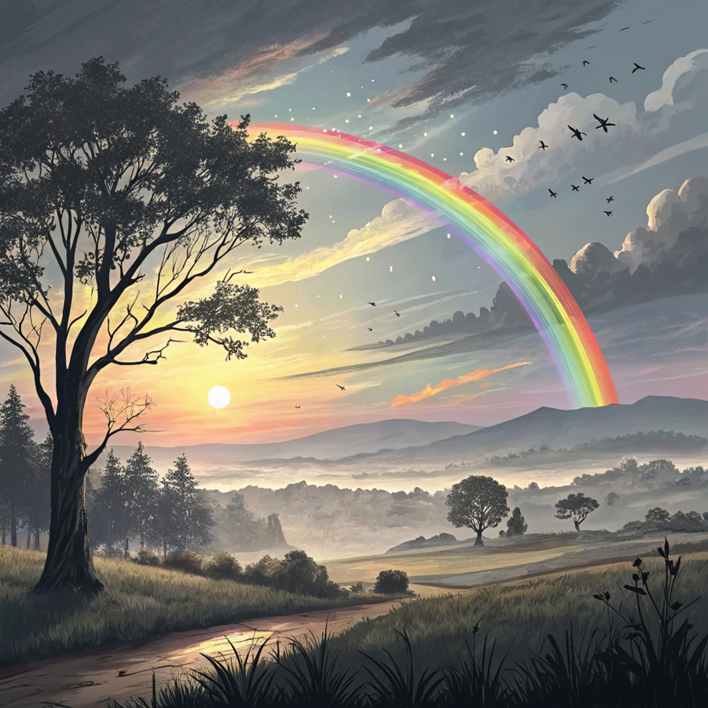 Gray Sunrise (rainbow in every home)