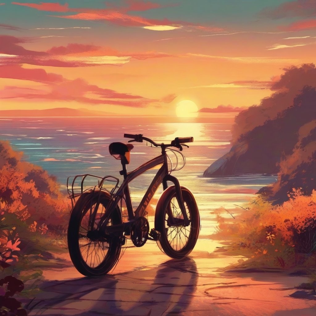 Bike sunset (Neural network)