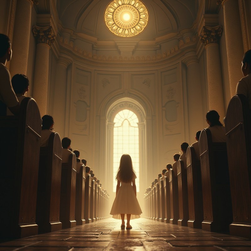 Девушка пела в церковном хоре