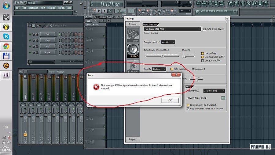 FL Studio 11 (not enough asio output...)